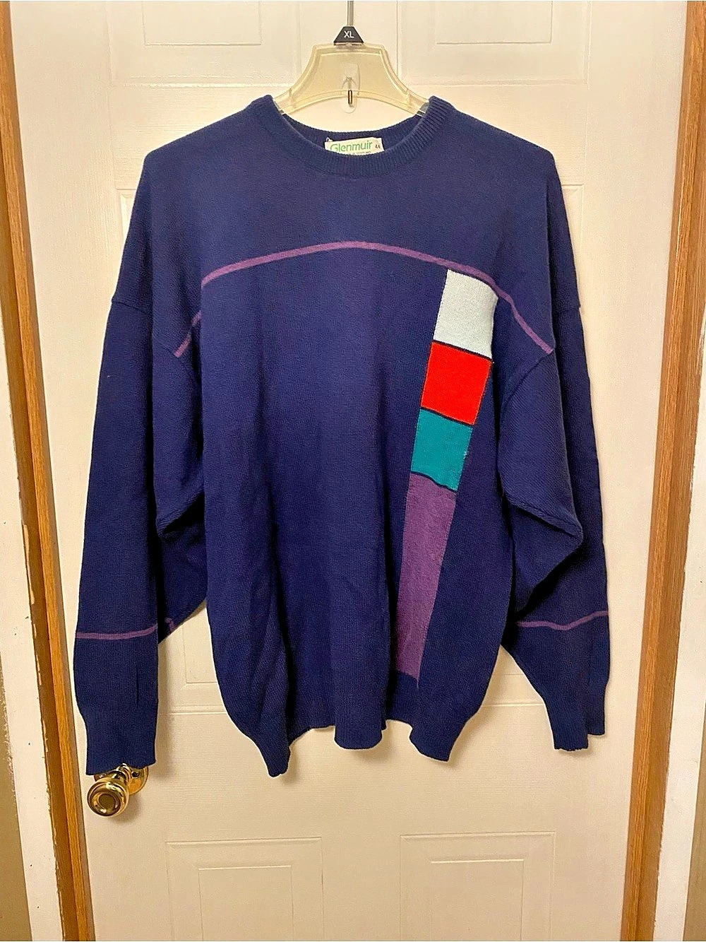 Glenmuir Men's Color Block Wool Sweater Size 44